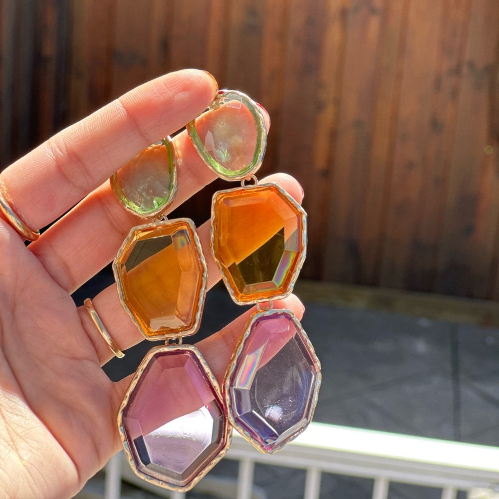 Jewel Tone Dangle Earrings